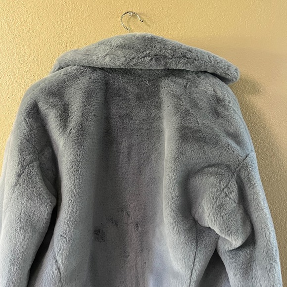 Free People Kate Faux-Fur Double Breasted Jacket in blue - Picture 7 of 12